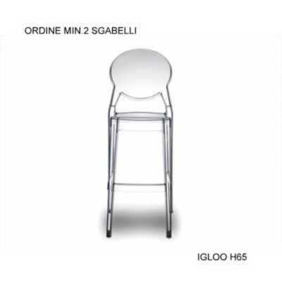 Sgabello Igloo h65 in policarbonato trasparente casa bar