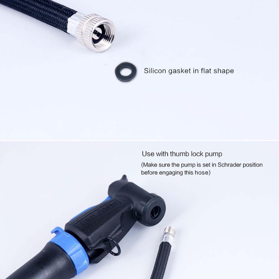 Bike Tyre Air Pump Inflator Replacement Extension Hose Tire Valve