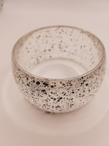 Vintage Lucite Chunky Bangle Glitter Plastic Bracelet Gorgeous - Picture 5 of 8