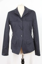 Faconnable S Navy Blue Three-Button Cotton Stretch Jacket Blazer