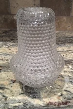 THOUSAND EYE DUNCAN MILLER CLEAR GLASS TWO PIECE FAIRY LAMP EX COND 6 1/2”T