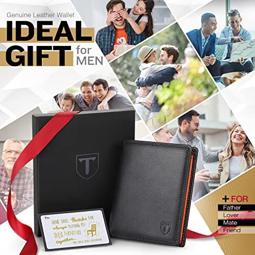 TEEHON Wallets Mens RFID Blocking, Genuine Leather Wallets For Men UK