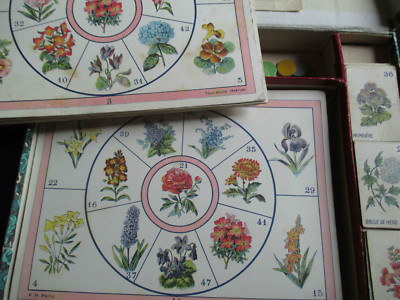 Ancien jeu de loto / thème, les fleurs - Collection