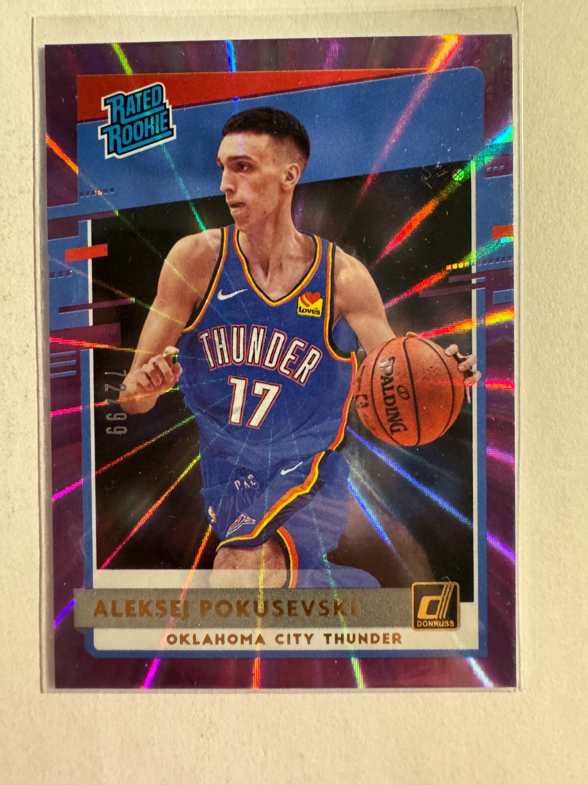 K191,038 - 2020-21 Donruss Holo Purple Laser #209 Aleksej Pokusevski RR #/99