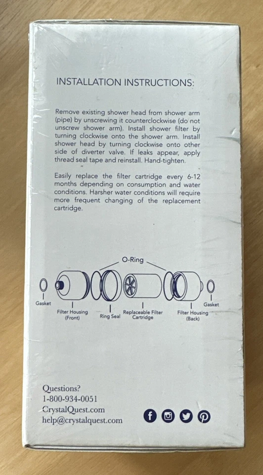 Filtro de agua Crystal Quest filtro de ducha blanco Foto 3 de 4