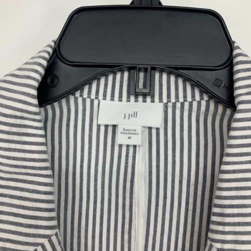 J.Jill Blazer Damen Größe M Seersucker Streifen Einknopf Baumwolljacke - Bild 6 von 13