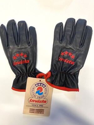 Vintage Nuovi Etichetta Invicta Guanti Pelle Dallas Sci Moto  Originali Anni 90