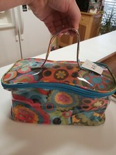 Vinyl Makeup Storage Bag In Cute Hippie Pattern - NEW 