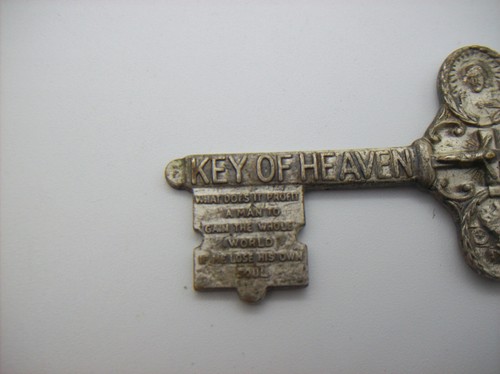 Antike WWI Ära SCHLÜSSEL DES HIMMELS Medaille 4 Wege St Christophorus Pat D.165,394, x - Bild 8 von 20