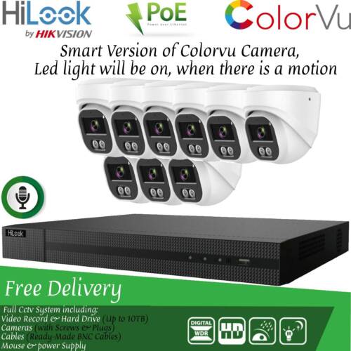 8MP HIKVISION COLORVU AUDIO CCTV SYSTEM IP POE NVR 4K CAMERA MIC NIGHTVISION KIT - Picture 20 of 27