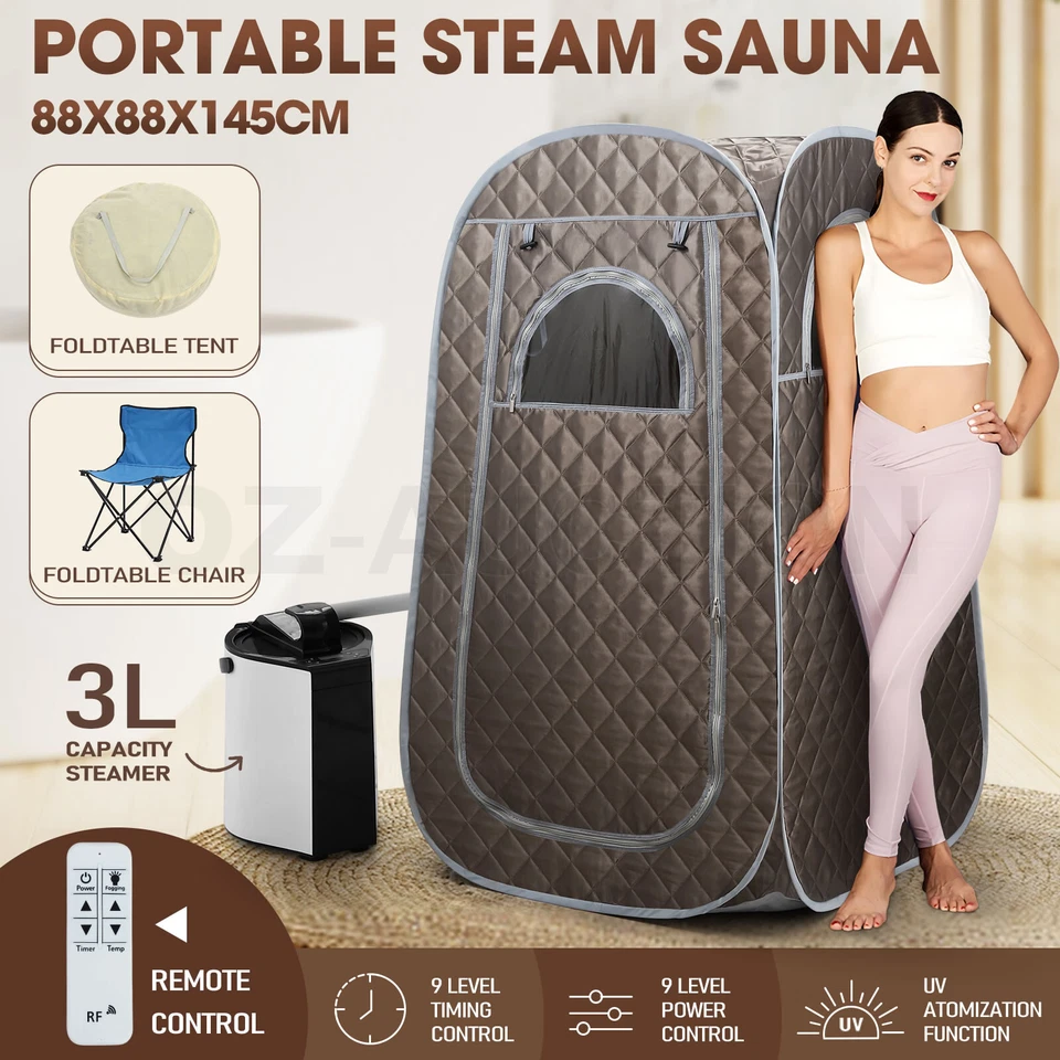 Sauna Steam Tent Foldable Steamer Heating Slimming Skin Spa Box Portable Room