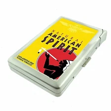 Spirit Americana Cigarette Case w/Built in Lighter Metal Wallet