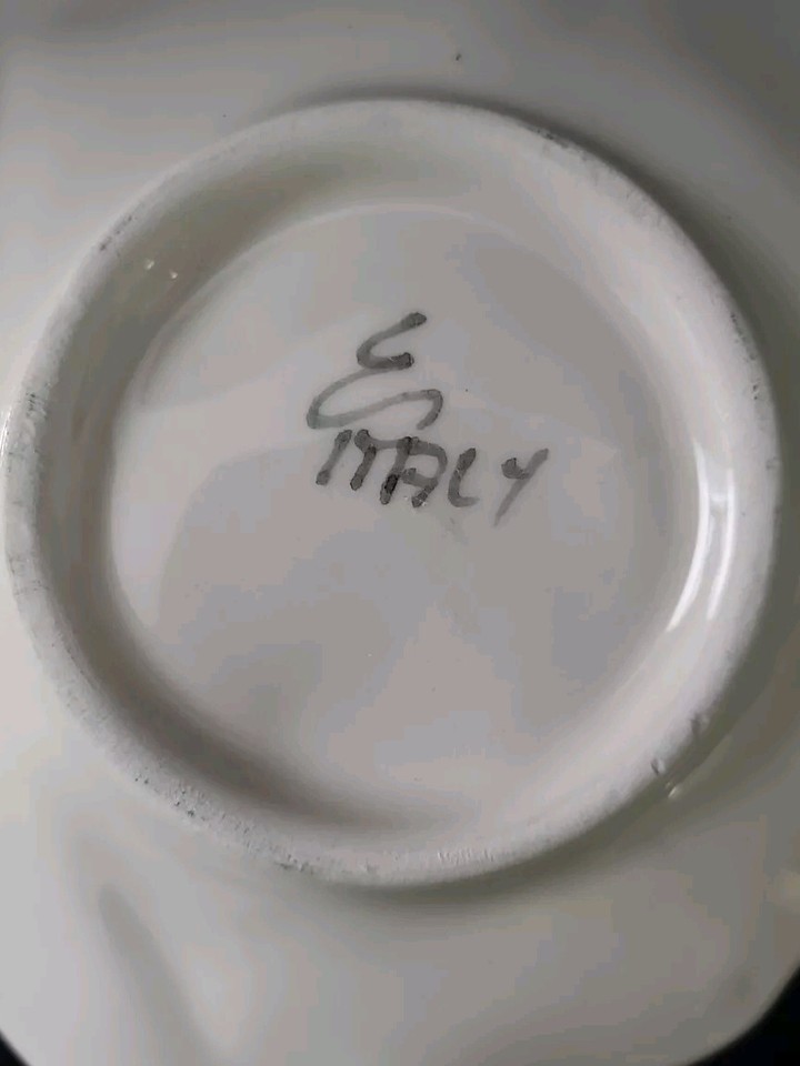 Ernestine Salerno Pottery Italy 7" Blue Pansy Flower Plate SIGNED! eBay