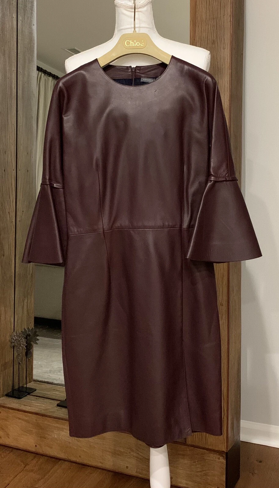 Autentico abito in pelle da passerella Alexander McQUEEN nuovo con etichette M IT42 $5965