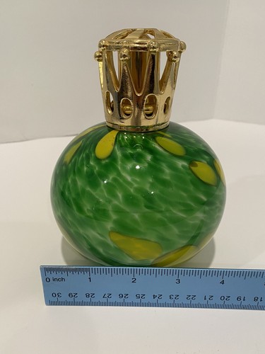 Bruciatore lampada profumo catalitico vetro verde e giallo - Foto 6 di 6