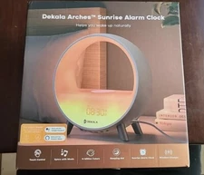 Dekala Arches Sunrise Alarm Clock with 15W Fast Wireless Charging, White Noise