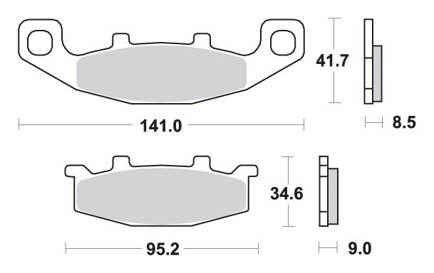 Plaquettes de frein KH129 Street Excel métal fritté or au mordant thermique exceptionnel