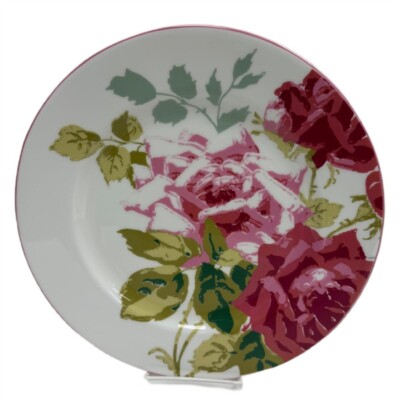 12.5'' Porcelain Plate with décor Fine Bone China with elegant floral design Rose