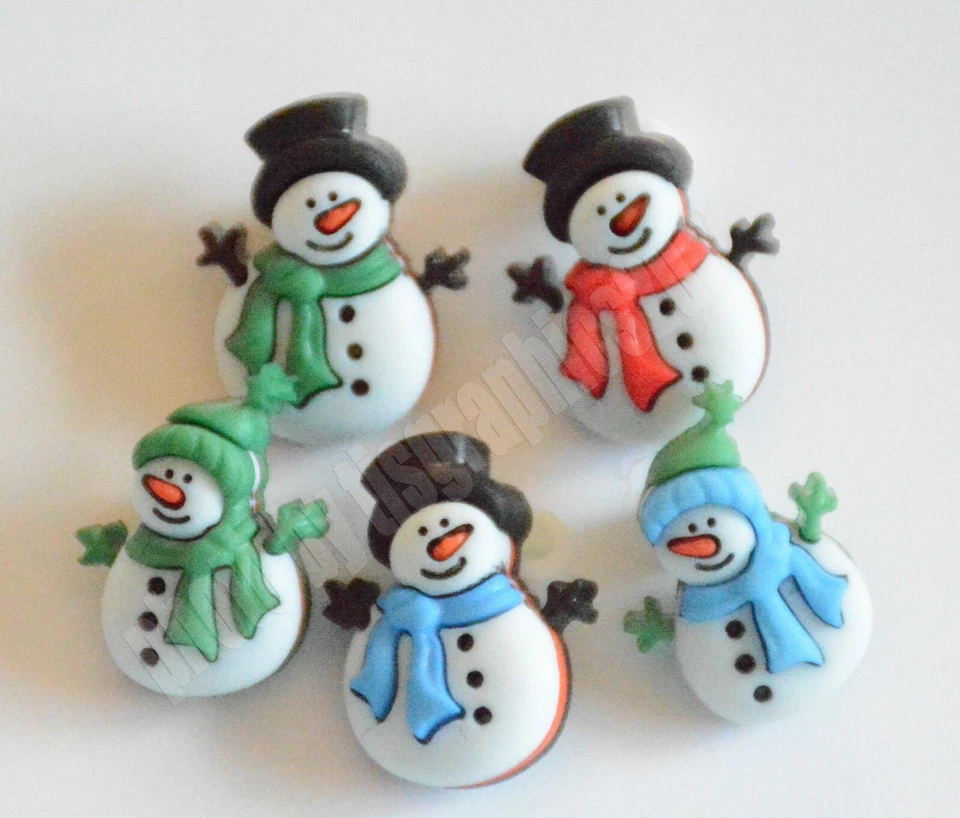 Jolly Snowmen Buttons / Buttons Galore Holiday Collection / Shank - Image 2 of 4