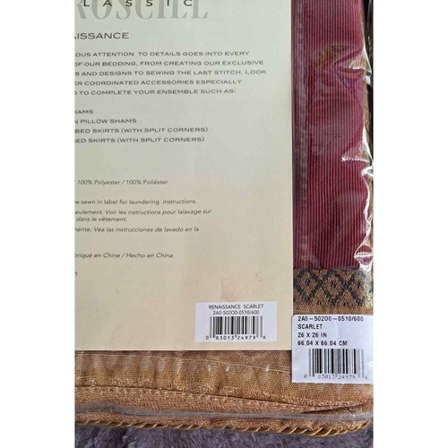 2 NEW Crocill European pillow shams Renaissance Scarlett - Picture 5 of 6