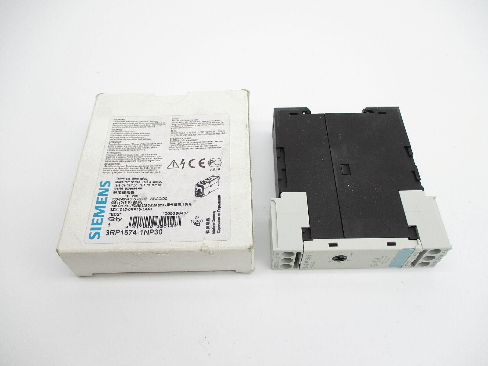 1pc SIEMENS 3RP1574-1NP30 TIME RELAY 200/240 VAC 50/60HZ | eBay