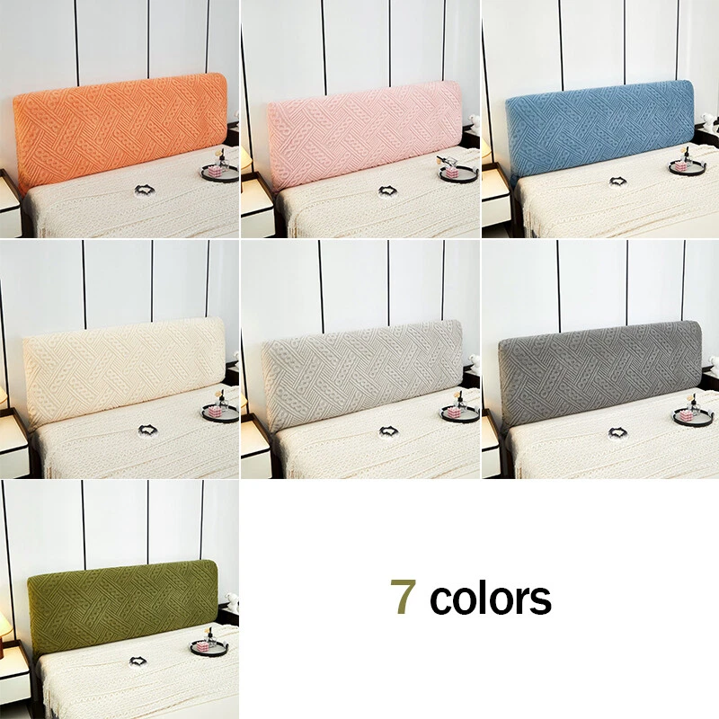 Funda de cabecero de cama elástica de felpa cubierta antideslizante protector de respaldo suave Foto 3 de 4
