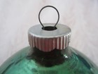 Vintage 3" MERCURY GLASS ROUND BALL Christmas ORNAMENT GREEN Mica Stencil Shiny — photo 9