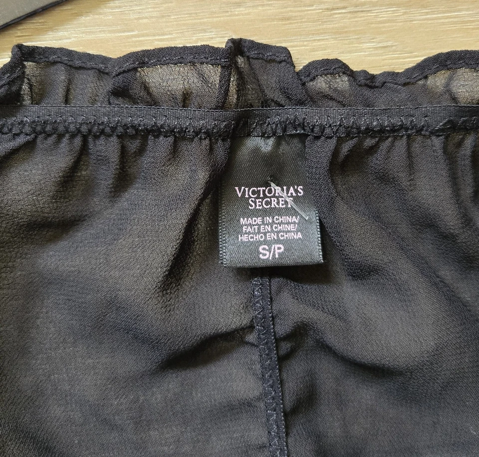 Vintage 2012 Victoria's Secret Sheer Black Back Seam Bloomer Bikini Panties S - Image 3 of 3