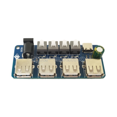 5V Power Supply 4-Way USB Distribution Board Expansion Module Button Control