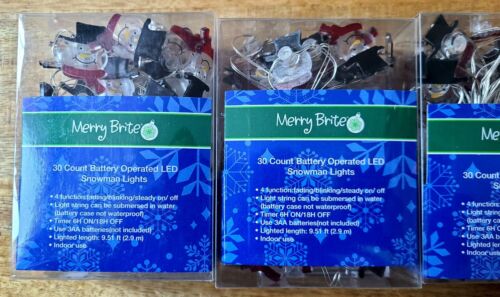 ❄️Merry Brite Lights Christmas Snowman 30 Count, 4 Packs, 9.51 ft Length LED❄️ - Picture 2 of 10