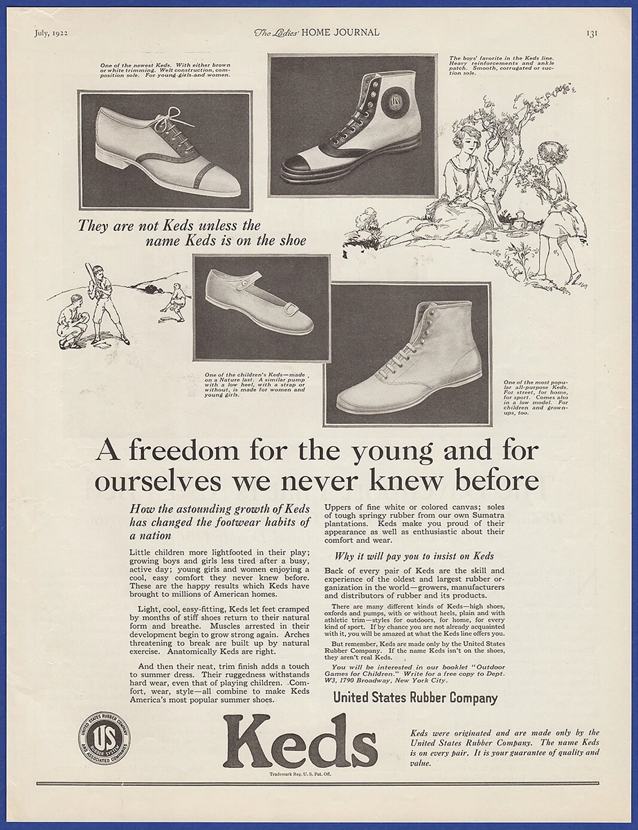 Vintage 1922 KEDS Sneakers Shoes Men Women Kids Fashion Ephemera