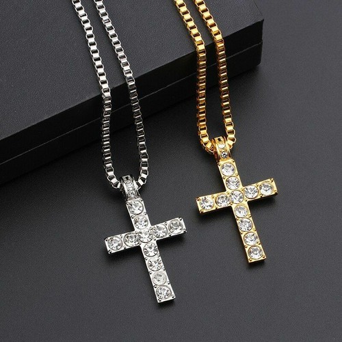 1pc Hip Hop Cross Pendant Necklace 