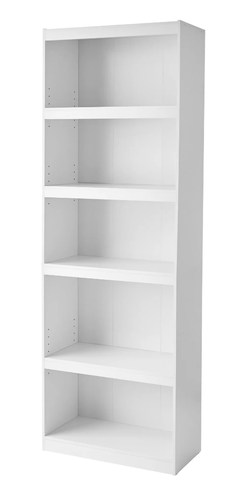 Mainstays Framed 5-Shelf Bookcase with Adjustable Shelves, White - Picture 3 of 4
