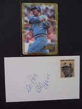 Bob Horner Autograph on a 3