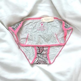 VTG Victoria's Secret Signature Mini Logo Band Cotton String Bikini Panty Medium