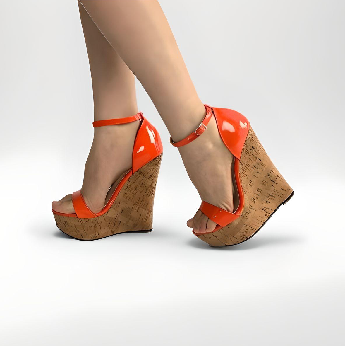 high heel wedge mules