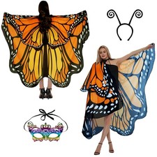 Halloween Costumes Women Adult Double-Sided Butterfly Wing Cape Shawl 3Pcs