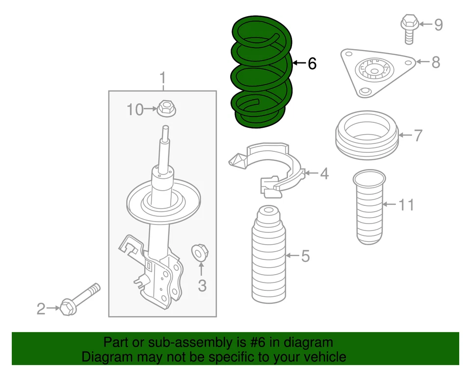 Подлинный Nissan 2014-2020 Nissan Rogue - пружина катушки 54010-9TA0D - Изображение 3 из 3