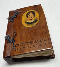 EARLY GETTYSBURG MINATURE HISTORIC PHOTO ALBUM WOODEN COVER