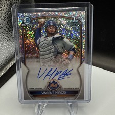 VINCENT PEROZO 2023 BOWMAN CHROME 1ST AUTOGRAPH SPECKLE AUTO