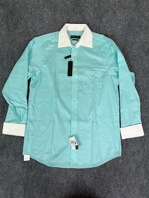 Donald J Trump Signature Col. Button Up Shirt Men's Greenn Tea Size 15 1/2-32/33