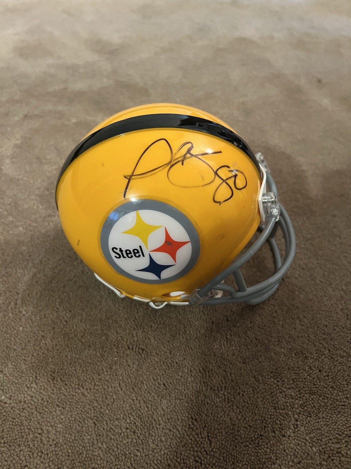 Plaxico Burress Autographed Signed Pittsburgh Steelers Mini Helmet Steiner COA 