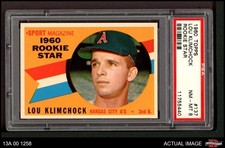 1960 Topps #137 Lou Klimchock RC Star Athletics RC PSA 8 - NM/MT