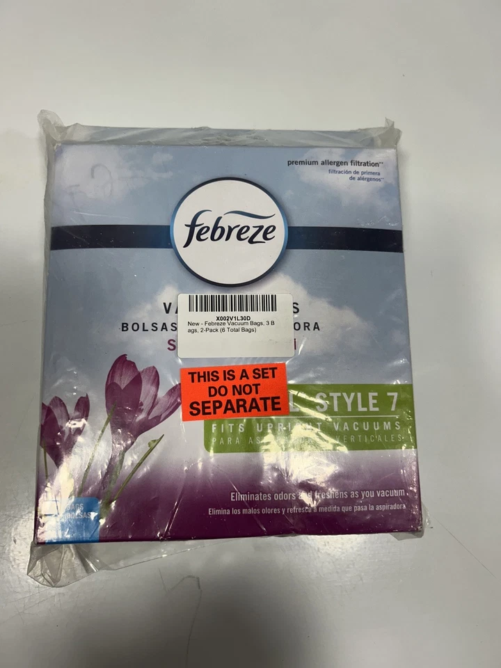 2 Boxes of 3 Febreze Vacuum Bags Bissell Style 7 Eliminates Odors-6 Bags Total  - Image 2 of 4