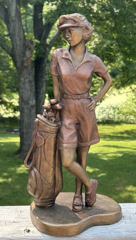 VTG 1993 AUSTIN PROD Statue GOLF OUTING Woman Golfer By Alice Heath DURASTONE
