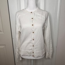 GAP IVORY BUTTON DOWN CARDIGAN, SIZE Medium