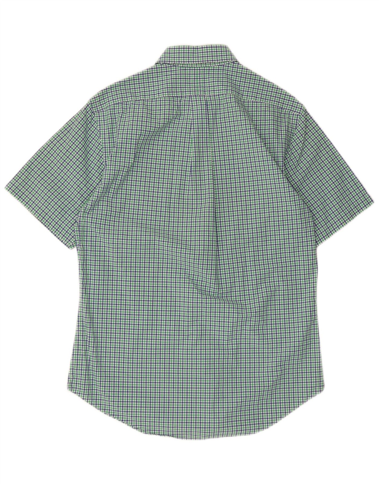 Polo Ralph Lauren Mens Short Sleeve Slim Fit Shirt Medium Green Check ZN09 thumbnail 2
