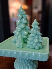 Jadeite Small Christmas Tree Figurine NEW Mosser Glass 2.75" Tall - Made in USA