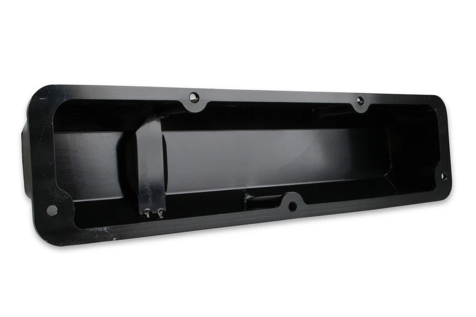 Capas de válvula de alumínio fabricadas Mr. Gasket 6876BG - acabamento preto - Imagem 2 de 4