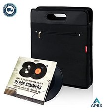 Vinyl Record Travel Carrying Bag Durable LP Case Holds 20 Albums 7 10 12 Inch
